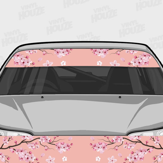 Sakura Cherry Blossom - Peachy Sunvisor Windshield Banner