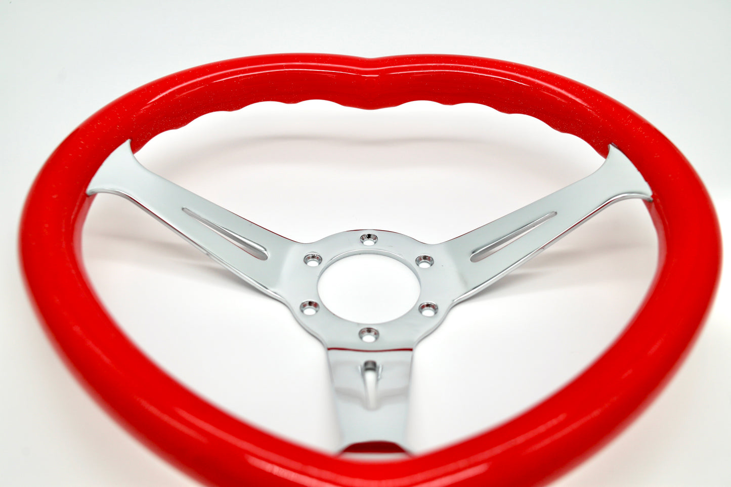 JDM Heart Shaped Racing Steering Wheel Universal Car ABS Steer Wheel Anime Kawaii Cute Car Accessories - VINYL HOUZE