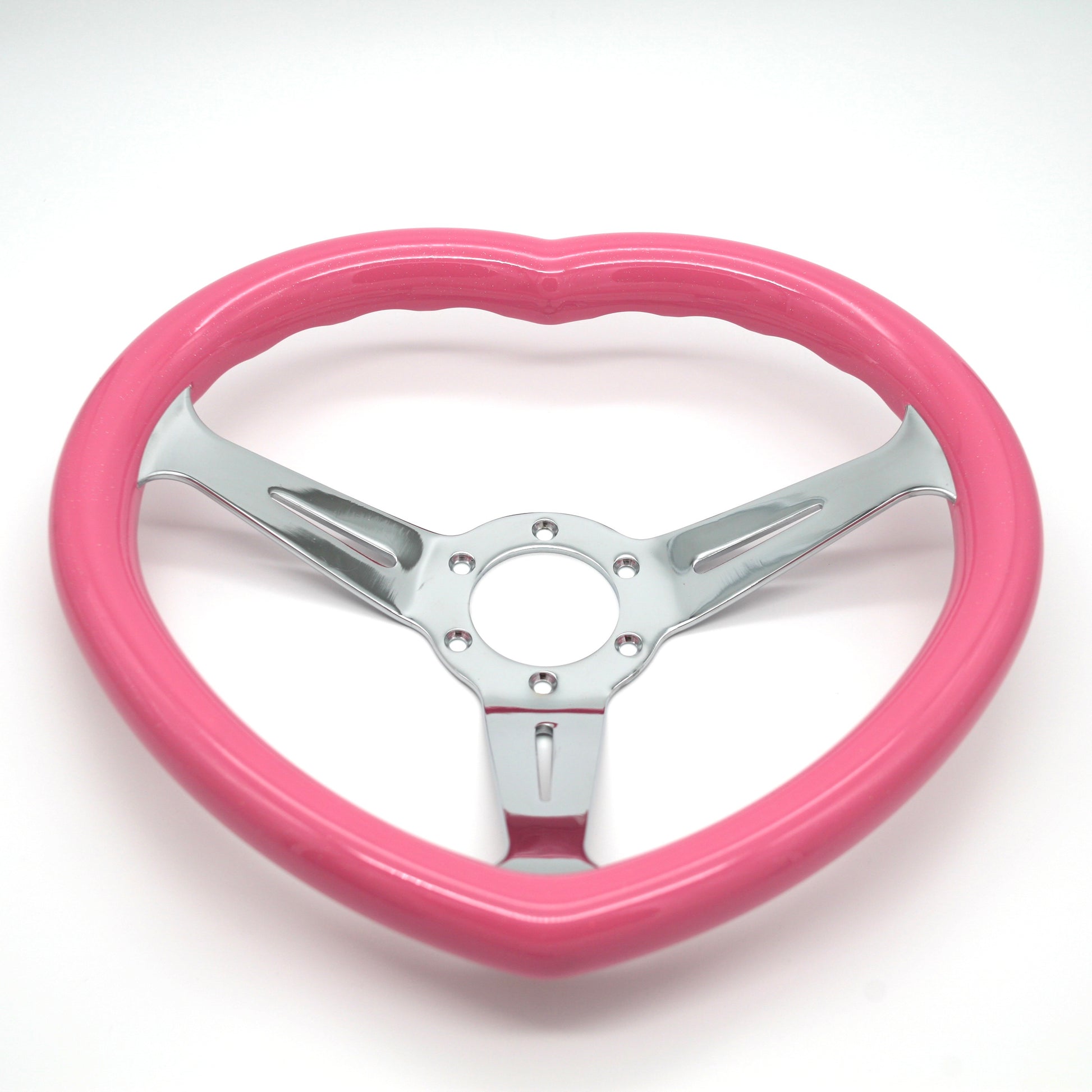 JDM Heart Shaped Racing Steering Wheel Universal Car ABS Steer Wheel Anime Kawaii Cute Car Accessories - VINYL HOUZE