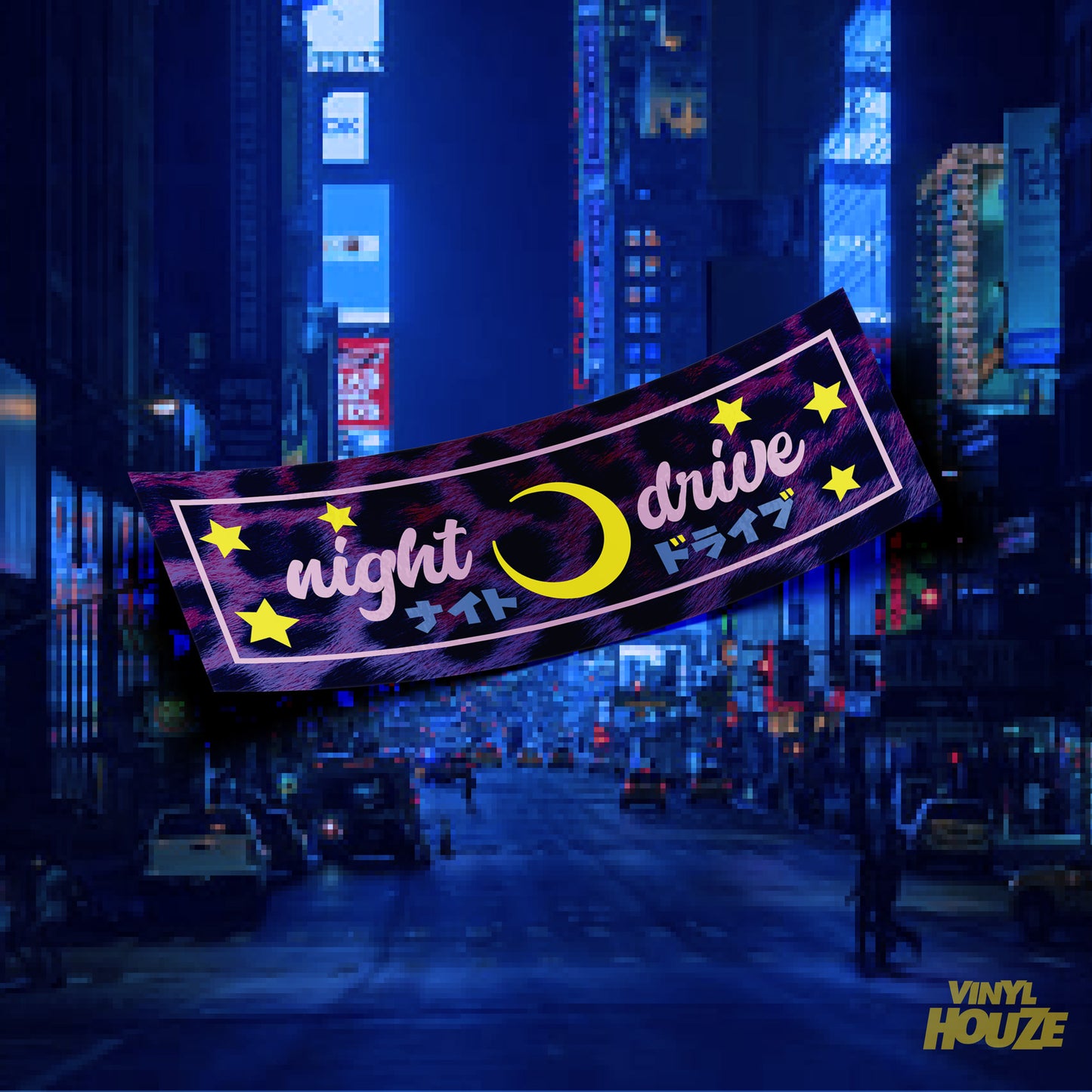 Night Drive Purple Leopard Bumper Slap - VINYL HOUZE