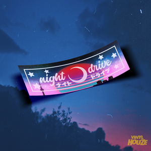 night drive bumper slap sticker