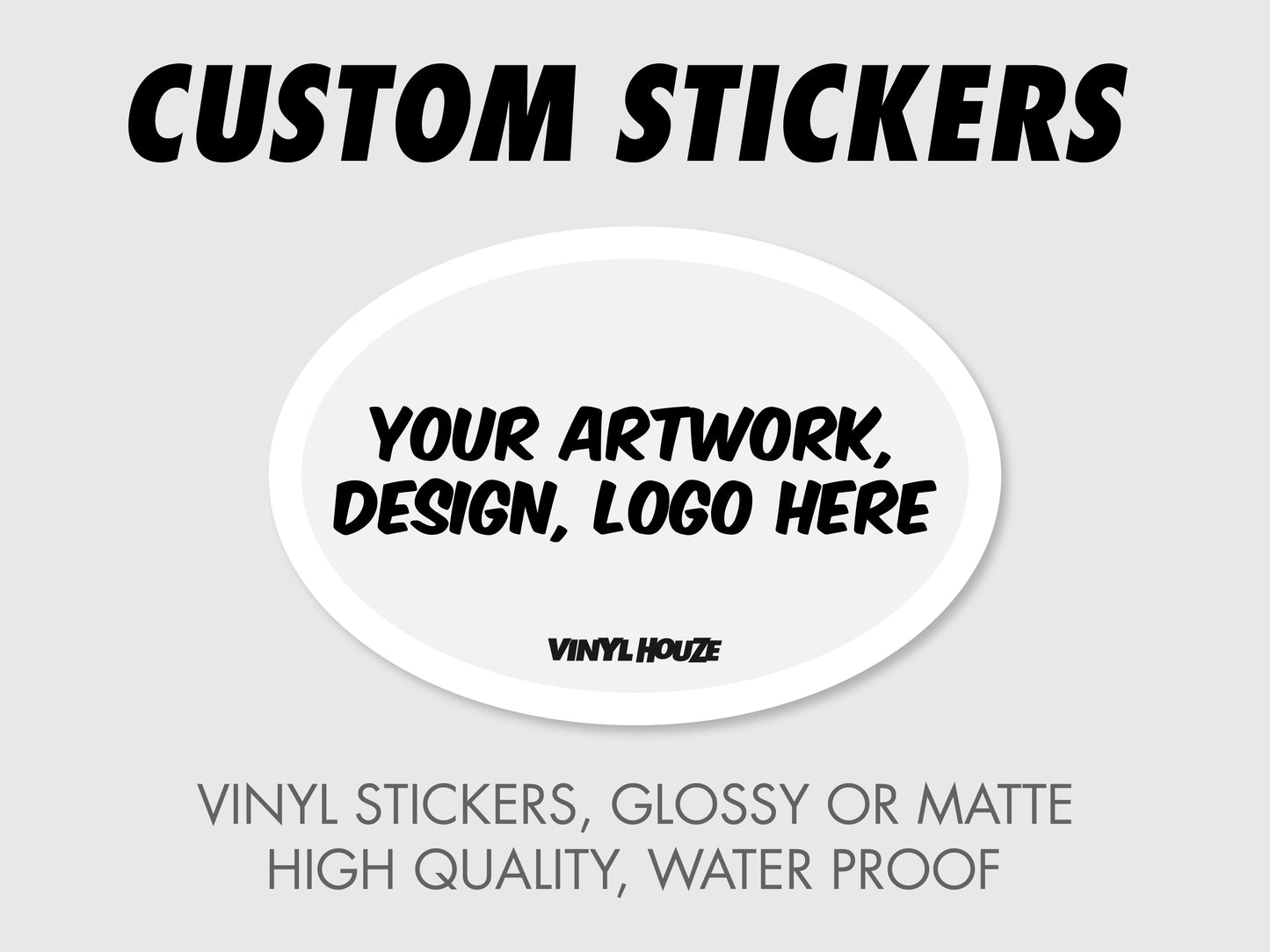 100 Personalized Oval Stickers - VINYL HOUZE