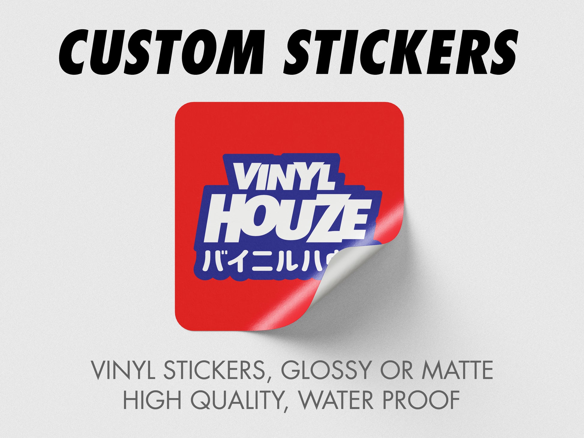 10 Personalized Square Stickers - VINYL HOUZE