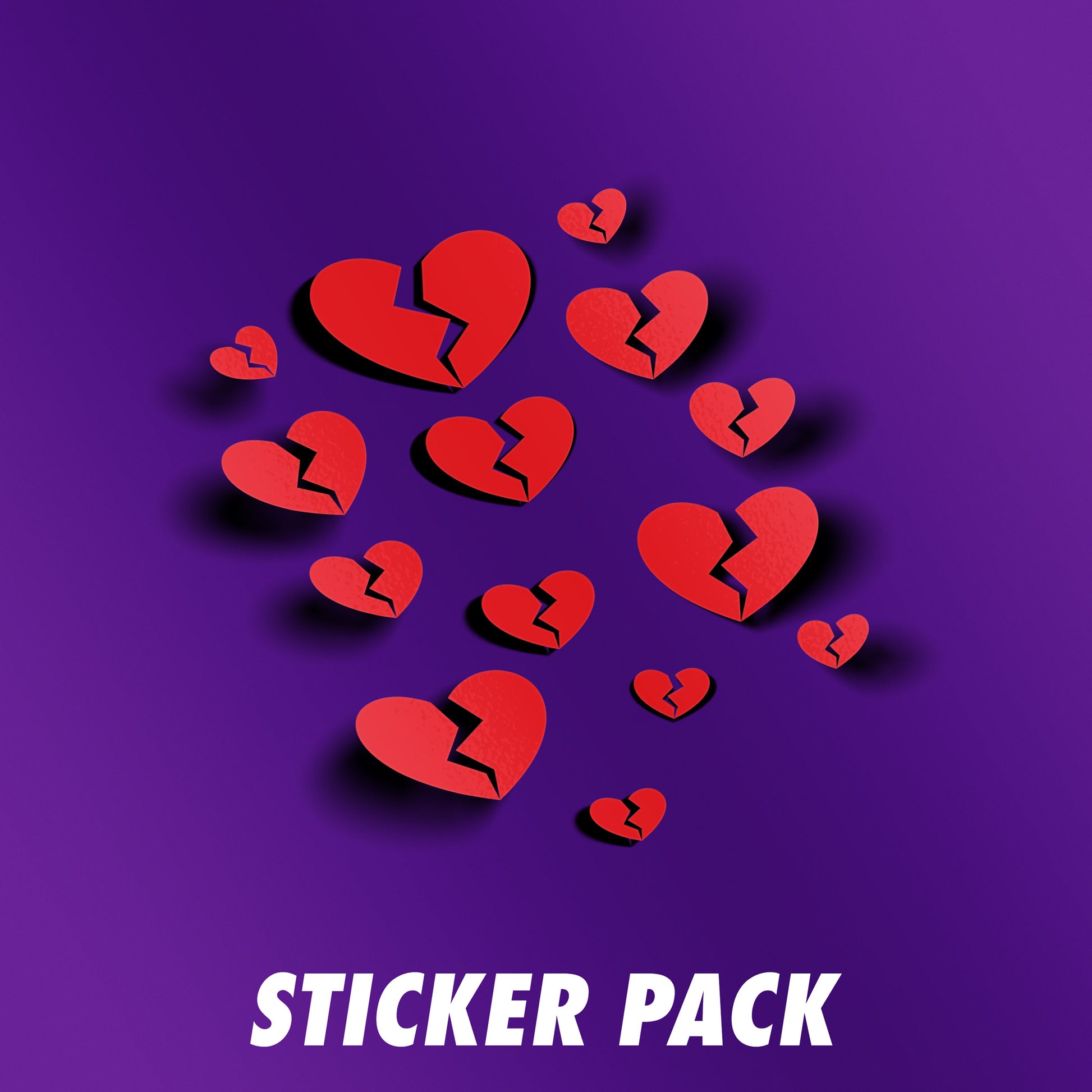 Broken Hearts Die-cut Sticker Pack - VINYL HOUZE