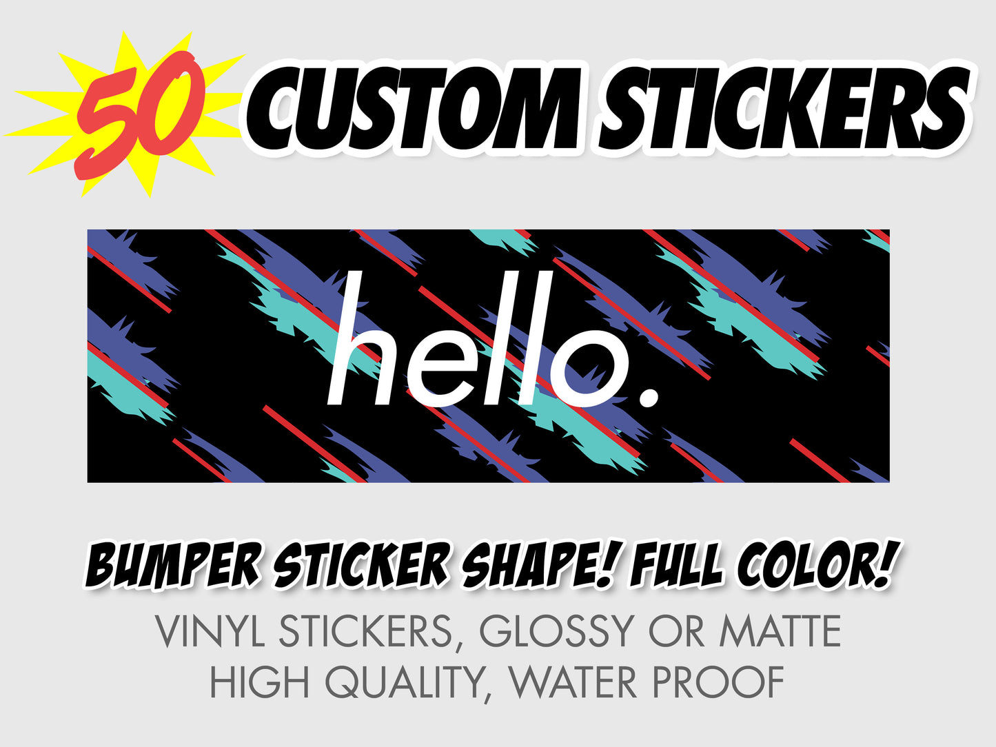 50 Custom Bumper Stickers - VINYL HOUZE